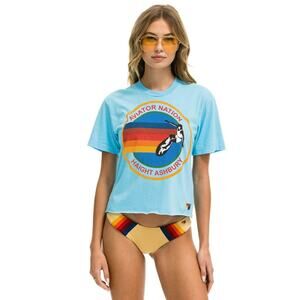 Aviator Nation Blue Rainbow Graphic Tee
